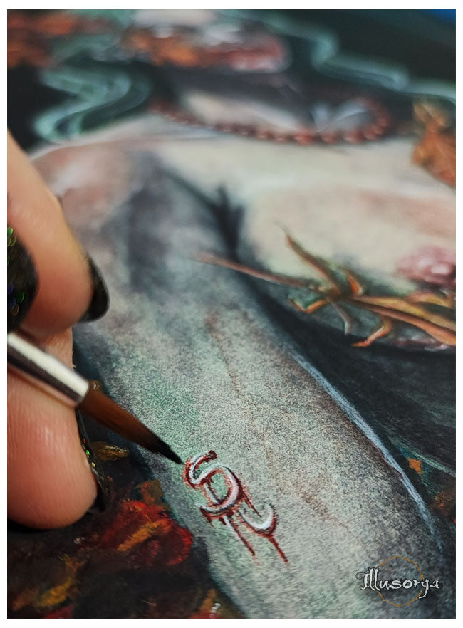 Melancholy loves to wear her red necklace - Original Painting