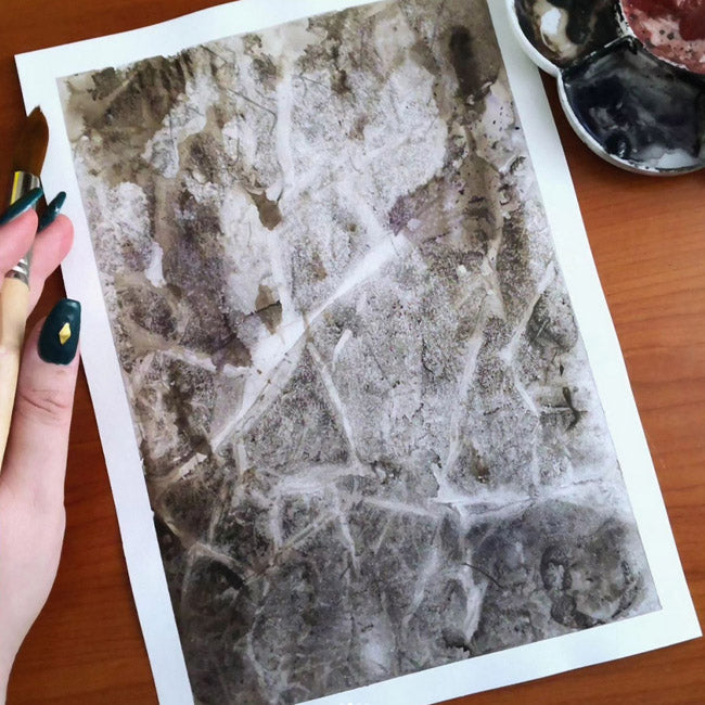 Ricordi del fiume - Pietra: Quarzo bianco - Watercolours Texture - Orecchini