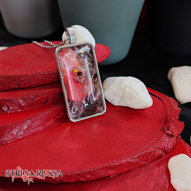 Visione di una rosa rossa - Watercolours Texture - Collana