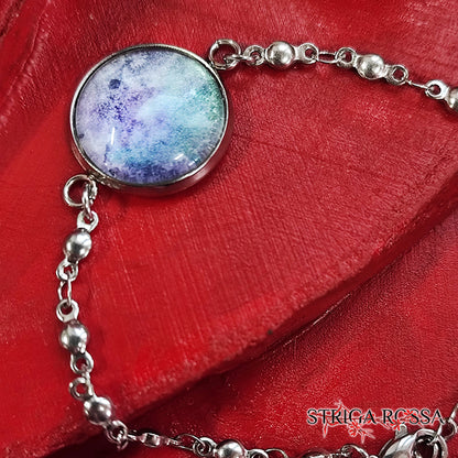 Iridescenza di Viola e Blu - Watercolours Texture - Bracciale