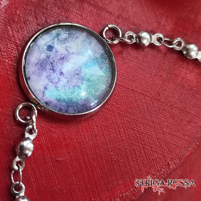 Iridescenza di Viola e Blu - Watercolours Texture - Bracciale