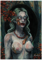 Melancholy loves to wear her red necklace - Original Painting