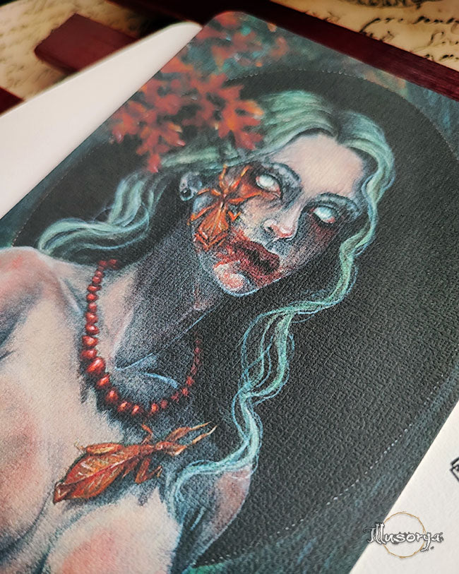 Melancholy loves to wear her red necklace - Postcard