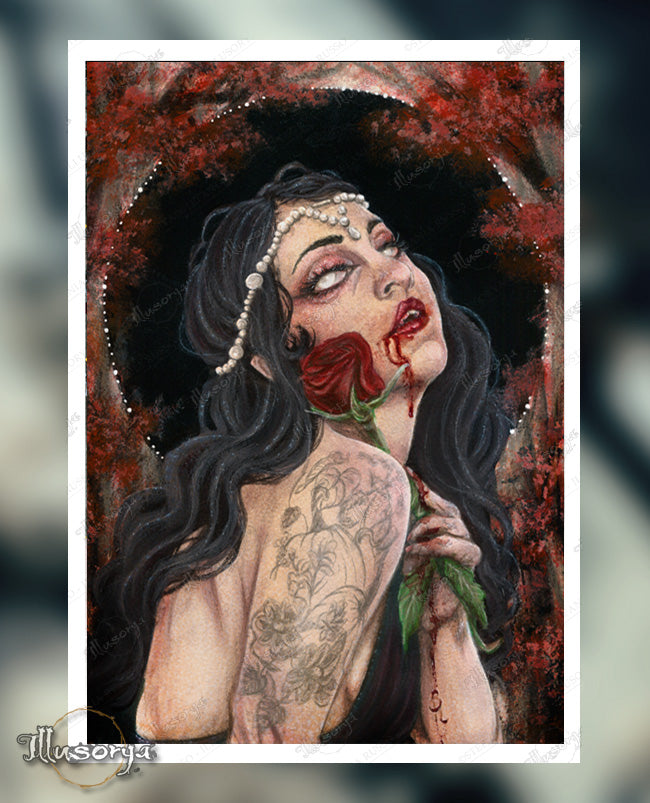 Innocence Lost into the Red Eclipse's Forest - Giclée Print