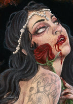 Innocence Lost into the Red Eclipse's Forest - Dipinto Originale
