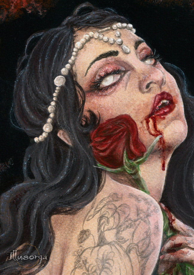 Innocence Lost into the Red Eclipse's Forest - Original Painting