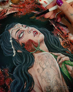 Innocence Lost into the Red Eclipse's Forest - Dipinto Originale